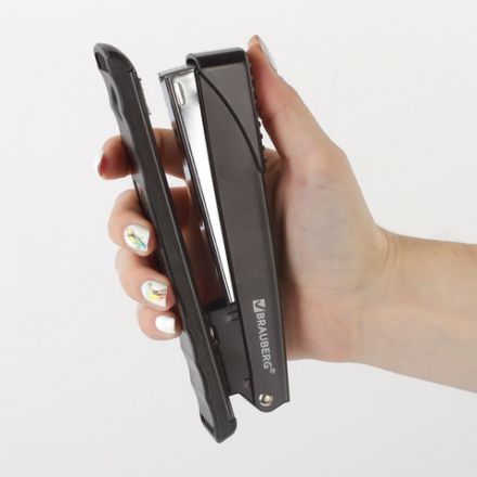 Степлер №24/6, 26/6 металлический BRAUBERG "Office", до 30 листов, полнозагрузочный, черный, 228610 Степлер №24/6, 26/6 металлический BRAUBERG "Office", до 30 листов, полнозагрузочный, черный, 228610