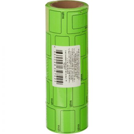 Ценники самоклеящиеся Цена 35x25мм,зеленая 250шт/рул, 5 рул/уп Ценники самоклеящиеся Цена 35x25мм,зеленая 250шт/рул, 5 рул/уп