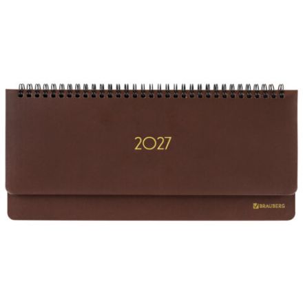 Планинг датированный 2027, 305х140 мм, BRAUBERG "Select", под кожу, коричневый, 118201 Планинг датированный 2027, 305х140 мм, BRAUBERG "Select", под кожу, коричневый, 118201