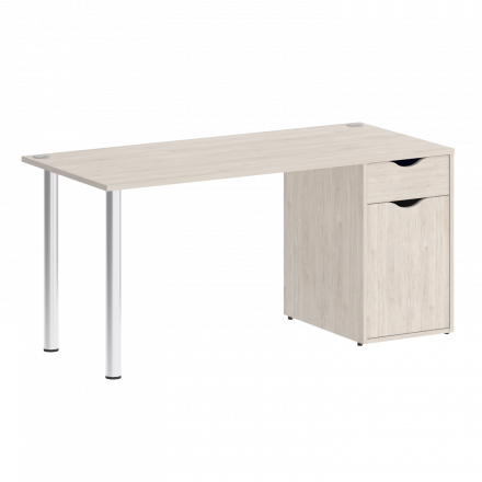 Home Office Стол письменный VR.SP-3-158.1 Денвер светлый/Хром опоры 1580*720*750
