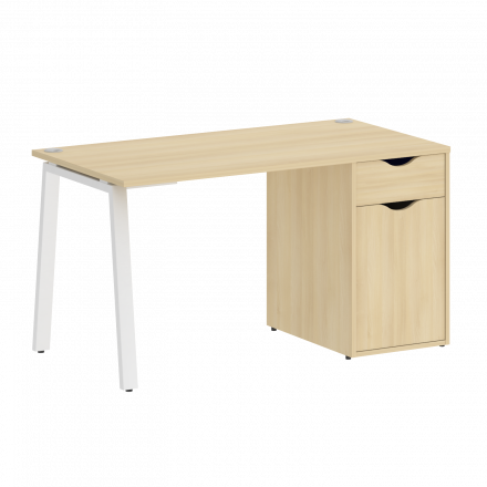 Home Office Стол письменный VR.SP-3-138.1.A Акация/Белый металл 1380*720*750