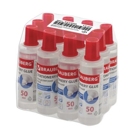 Клей канцелярский жидкий BRAUBERG, 50 мл, с аппликатором, 221020 Клей канцелярский жидкий BRAUBERG, 50 мл, с аппликатором, 221020