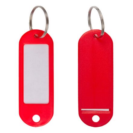 Бирки для ключей КОМПЛЕКТ 12 ШТ., длина 58 мм, инфо-окно 35х15 мм, АССОРТИ, STAFF "Basic", 231029