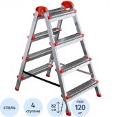 Стремянка -табурет двустор. 4 ступ.,сталь., Zalger арт. 9901-04 Стремянка -табурет двустор. 4 ступ.,сталь., Zalger арт. 9901-04