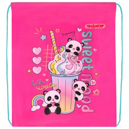 Мешок для обуви ПИФАГОР, 1 отделение, 42х34 см, "Sweet mood", 272384 Мешок для обуви ПИФАГОР, 1 отделение, 42х34 см, "Sweet mood", 272384