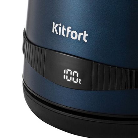Чайник KITFORT КТ-6121-3, 1,7 л, 2200 Вт, закрытый нагревательный элемент, LED-дисплей, ТЕРМОРЕГУЛЯТОР, сталь, синий Чайник KITFORT КТ-6121-3, 1,7 л, 2200 Вт, закрытый нагревательный элемент, LED-дисплей, ТЕРМОРЕГУЛЯТОР, сталь, синий