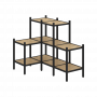 Loft Угловой внутренний стеллаж наборный VR.L-37 Тиквуд светлый/Чёрный металл 862*1278*1047