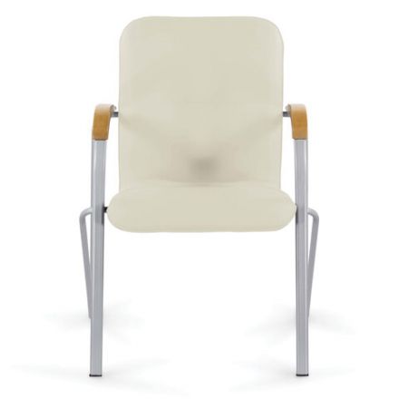 Кресло BRABIX "Samba CF-104", серый каркас, накладки "бук", кожзам бежевый, собрано, 532760 Кресло BRABIX "Samba CF-104", серый каркас, накладки "бук", кожзам бежевый, собрано, 532760