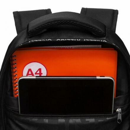 Рюкзак GRIZZLY школьный, анатомическая спинка, 2 отделения, для мальчиков, "STYLE", чёрный, 39х28х20 см, RB-454-1/1 Рюкзак GRIZZLY школьный, анатомическая спинка, 2 отделения, для мальчиков, "STYLE", чёрный, 39х28х20 см, RB-454-1/1