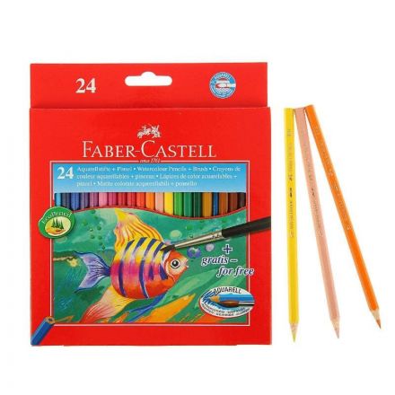 Карандаши акварельные цветные 24цв+кисть Faber-Castell, 114425