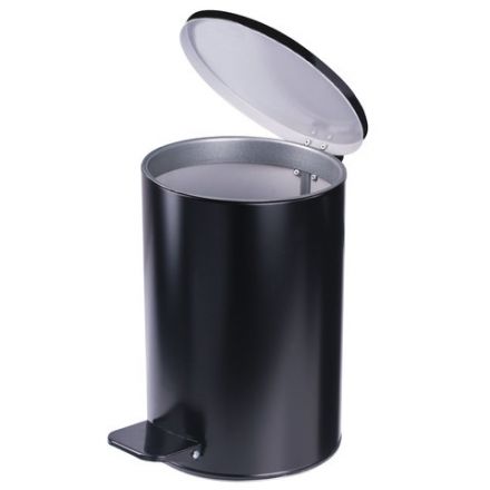 Ведро мусорное с педалью 10 литров, УСИЛЕННОЕ, черное, оцинкованная сталь, ТИТАН Ведро мусорное с педалью 10 литров, УСИЛЕННОЕ, черное, оцинкованная сталь, ТИТАН