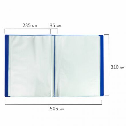 Папка 100 вкладышей BRAUBERG "Office", синяя, 0,8 мм, 222640 Папка 100 вкладышей BRAUBERG "Office", синяя, 0,8 мм, 222640