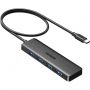 Разветвитель USB Ugreen CM219 (65258) 4Port USB-A 3.2, Gen1 Hub, с USB-C, черн