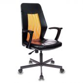 Кресло VB_EChair-225 PTW к/з черный, сетка оранжевая (TW38-3)