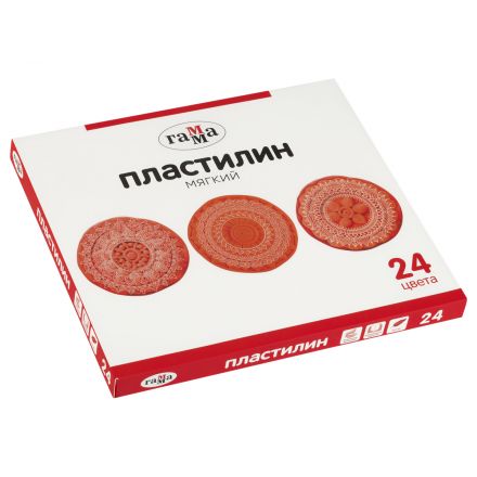 Пластилин Гамма, 24 цвета, 480г, со стеком, картон. упаковка Пластилин Гамма, 24 цвета, 480г, со стеком, картон. упаковка