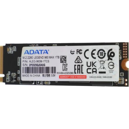 SSD накопитель ADATA LEGEND 960 MAX 1TB M.2 2280 PCIe4x4(ALEG-960M-1TCS)