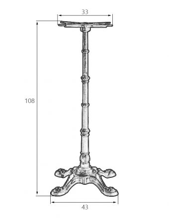 Подстолье барное DOBRIN LEONE HIGH Подстолье барное DOBRIN LEONE HIGH