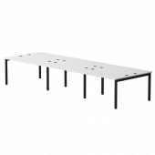 Бенч-система на 6 мест Everprof EVO на металлокаркасе 4140х670(1370)x755 Белый/Черный