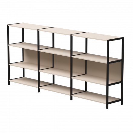 Набор стеллажных систем №3 Everprof EVO 2440x385x1120 Кашемир/Черный