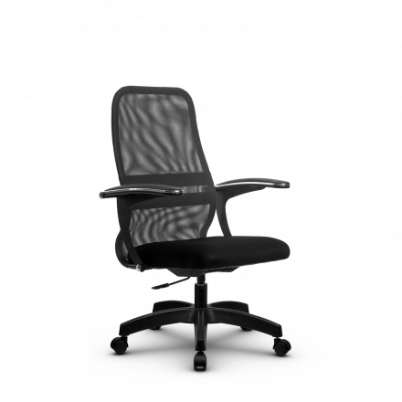 Кресло Метта SU-CM-8P светло-серое/черное Pl