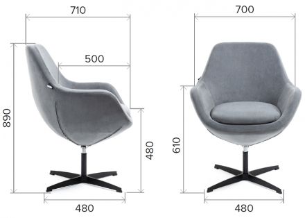 Кресло Everprof Rocky Ткань Серый