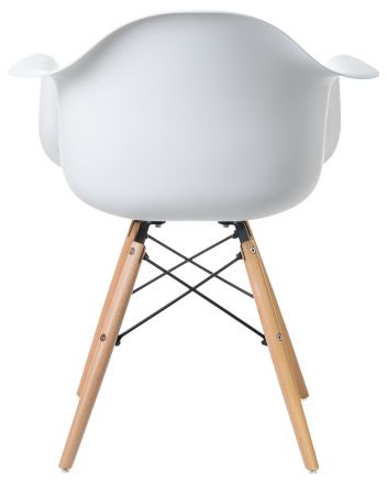 Стул обеденный DOBRIN DAW, ножки светлый бук, цвет сиденья белый