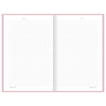 Блокнот А5 134х206 мм, 80 л., твёрдый, клетка, BRAUBERG "Minimal", розовый, 116441