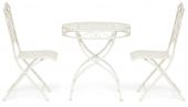 Комплект (стол + 2 стула) Secret de Maison PALLADIO (mod. PL08-8668/8669), металл, стол: 70х74,5см, стул: 45х40,5х94см, белый антик (antique white)