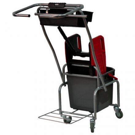 Тележка уборочная Eco-Force, 1 ведро 25л, отжим, лоток для химии, держатель для мешка, металлический каркас, бесшумные колеса, 21EF/6 Тележка уборочная Eco-Force, 1 ведро 25л, отжим, лоток для химии, держатель для мешка, металлический каркас, бесшумные колеса, 21EF/6