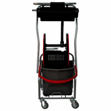 Тележка уборочная Eco-Force, 1 ведро 25л, отжим, лоток для химии, держатель для мешка, металлический каркас, бесшумные колеса, 21EF/6 Тележка уборочная Eco-Force, 1 ведро 25л, отжим, лоток для химии, держатель для мешка, металлический каркас, бесшумные колеса, 21EF/6