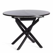 Стол MANZANA ЛДСП/HPL/металл, 100 х 100+30 х 75 см, Мрамор чёрный/чёрный Стол MANZANA ЛДСП/HPL/металл, 100 х 100+30 х 75 см, Мрамор чёрный/чёрный