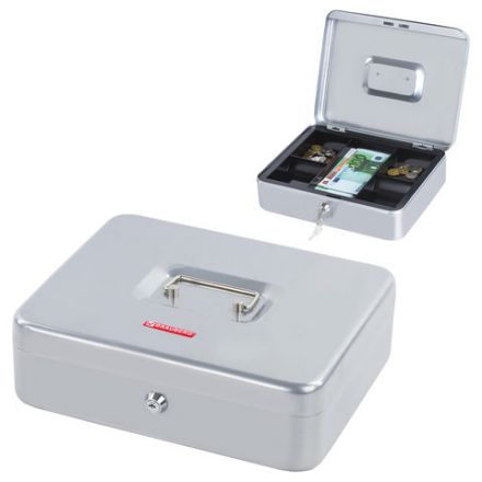 Ящик для денег, ценностей, документов, печатей, 90х240х300 мм, ключевой замок, серебристый, BRAUBERG, 291060 Ящик для денег, ценностей, документов, печатей, 90х240х300 мм, ключевой замок, серебристый, BRAUBERG, 291060