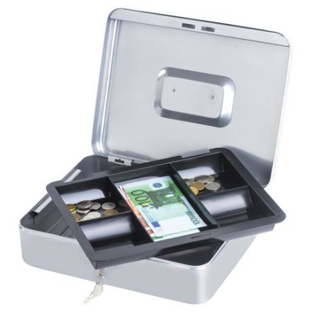 Ящик для денег, ценностей, документов, печатей, 90х240х300 мм, ключевой замок, серебристый, BRAUBERG, 291060 Ящик для денег, ценностей, документов, печатей, 90х240х300 мм, ключевой замок, серебристый, BRAUBERG, 291060