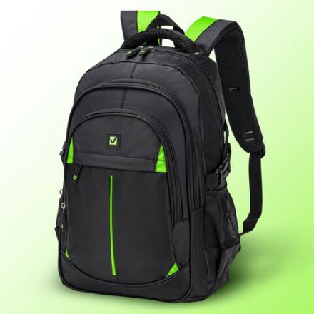 Рюкзак BRAUBERG TITANIUM универсальный, 3 отделения, черный, салатовые вставки, 45х28х18 см, 270766 Рюкзак BRAUBERG TITANIUM универсальный, 3 отделения, черный, салатовые вставки, 45х28х18 см, 270766