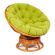 Кресло-качалка Папасан/Papasan (W 23/01 B) /с подушкой/ 115х78х104см, коньячный, флок олива, 23