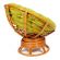 Кресло-качалка Папасан/Papasan (W 23/01 B) /с подушкой/ 115х78х104см, коньячный, флок олива, 23