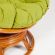 Кресло-качалка Папасан/Papasan (W 23/01 B) /с подушкой/ 115х78х104см, коньячный, флок олива, 23