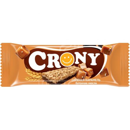 Батончик мюсли CRONY Солёная карамель. 50гх12шт/уп