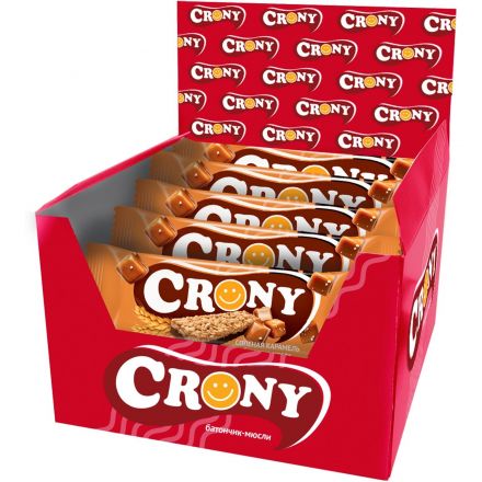 Батончик мюсли CRONY Солёная карамель. 50гх12шт/уп