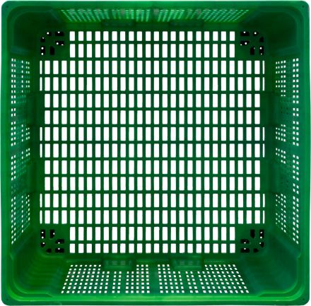 Контейнер 1120х1120х770 мм зеленый перфорированный на ножках