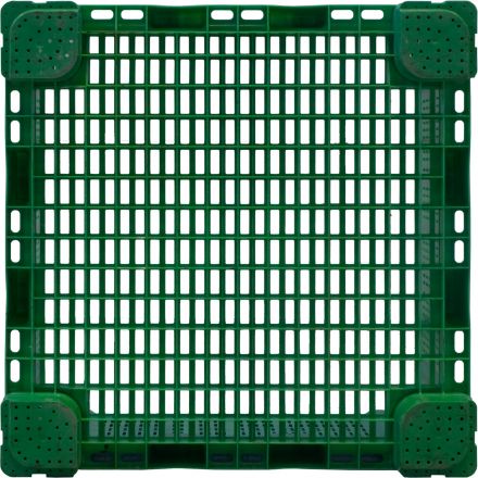 Контейнер 1120х1120х770 мм зеленый перфорированный на ножках