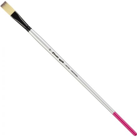 Кисть художественная Комус Арт синтетика средн.жест,плоск,№12,длинная ручка Кисть художественная Комус Арт синтетика средн.жест,плоск,№12,длинная ручка