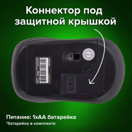 Мышь беспроводная SONNEN V-111, USB, 800/1200/1600 dpi, 4 кнопки, оптическая, черная, 513518