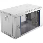 Шкаф настенный телеком. ЦМО разб. 6U (600х350) дверь стекло (ШРН-Э-6.350)