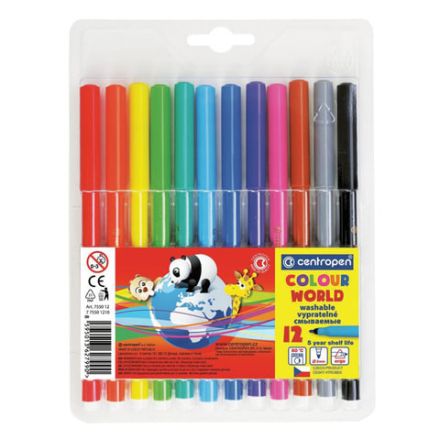Фломастеры 12 ЦВЕТОВ CENTROPEN "Colour World", круглые, смываемые, 7550/12TP, 7 7550 1284 Фломастеры 12 ЦВЕТОВ CENTROPEN "Colour World", круглые, смываемые, 7550/12TP, 7 7550 1284