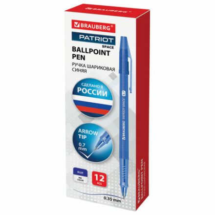 Ручка шариковая РОССИЯ "PATRIOT SPACE", СИНЯЯ, корпус синий, узел 0,7 мм, линия письма 0,35 мм, BRAUBERG, 143965 Ручка шариковая РОССИЯ "PATRIOT SPACE", СИНЯЯ, корпус синий, узел 0,7 мм, линия письма 0,35 мм, BRAUBERG, 143965