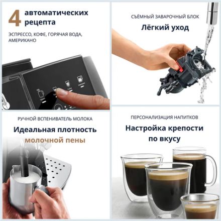Кофемашина DELONGHI Magnifica Start ECAM220.22.GB, 1450 Вт, объем 1,8 л, ручной капучинатор, черная Кофемашина DELONGHI Magnifica Start ECAM220.22.GB, 1450 Вт, объем 1,8 л, ручной капучинатор, черная