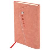 Ежедневник датированный 2026, А5, 145х213 мм, BRAUBERG "Jacket", под кожу, клапан, держатель, розовый, 117400 Ежедневник датированный 2026, А5, 145х213 мм, BRAUBERG "Jacket", под кожу, клапан, держатель, розовый, 117400