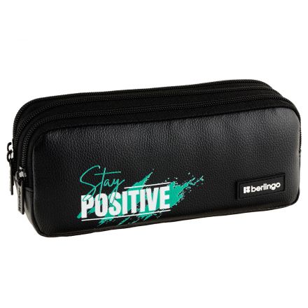 Пенал мягкий 3 отделения, 210*85*55 мм, Berlingo, "Stay positive", полиэстер+экокожа Пенал мягкий 3 отделения, 210*85*55 мм, Berlingo, "Stay positive", полиэстер+экокожа