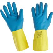 Перчатки Manipula Specialist Союз LN-F-05 из неопрена и латекса синие/желтые (размер 9, L)